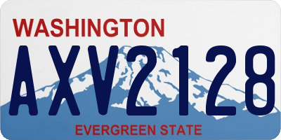 WA license plate AXV2128