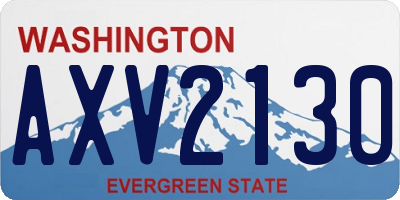 WA license plate AXV2130