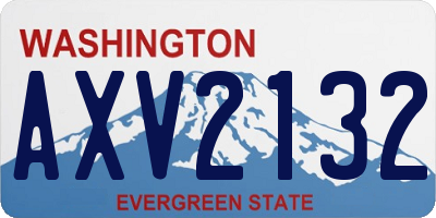 WA license plate AXV2132