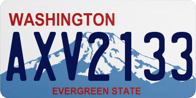 WA license plate AXV2133