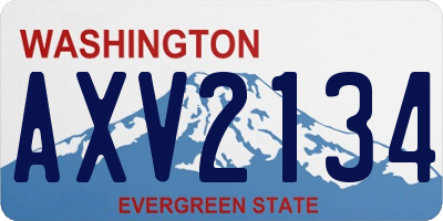 WA license plate AXV2134