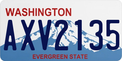 WA license plate AXV2135
