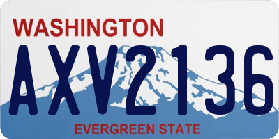 WA license plate AXV2136