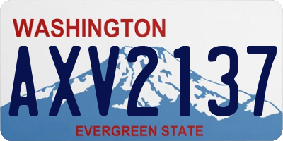 WA license plate AXV2137