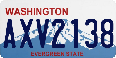 WA license plate AXV2138