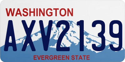WA license plate AXV2139