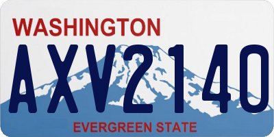 WA license plate AXV2140