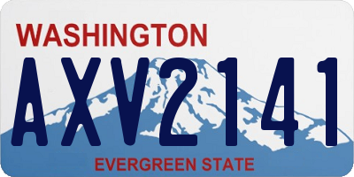 WA license plate AXV2141