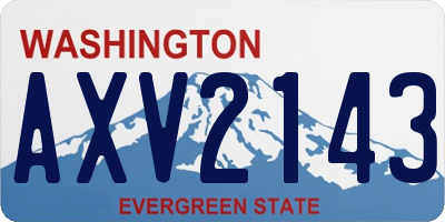WA license plate AXV2143