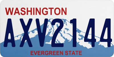 WA license plate AXV2144