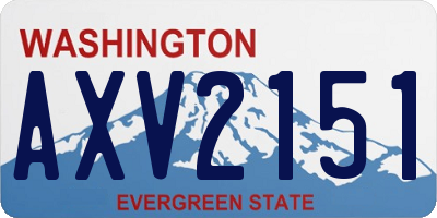 WA license plate AXV2151