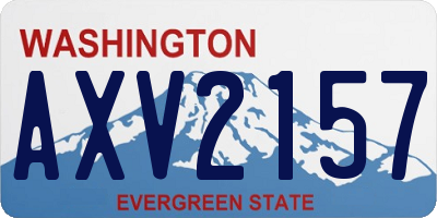 WA license plate AXV2157