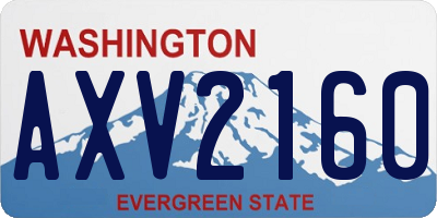 WA license plate AXV2160