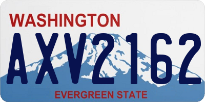 WA license plate AXV2162