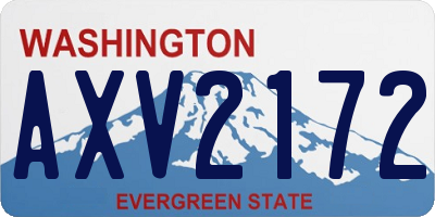 WA license plate AXV2172
