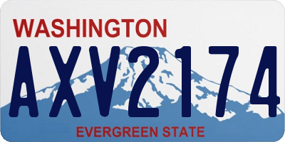 WA license plate AXV2174