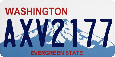 WA license plate AXV2177