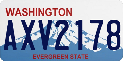 WA license plate AXV2178