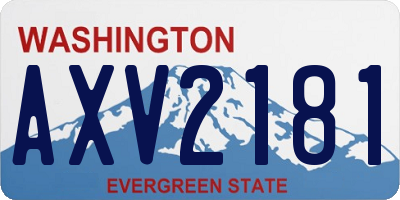 WA license plate AXV2181