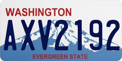 WA license plate AXV2192