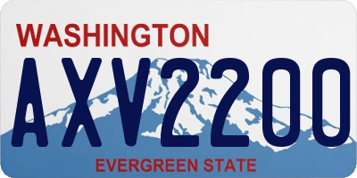 WA license plate AXV2200