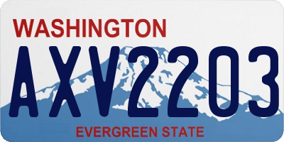 WA license plate AXV2203