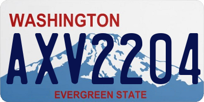 WA license plate AXV2204