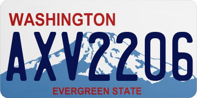WA license plate AXV2206