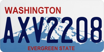 WA license plate AXV2208