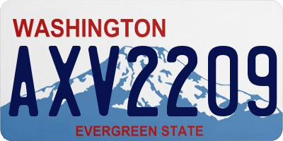 WA license plate AXV2209