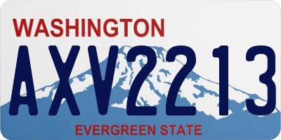 WA license plate AXV2213
