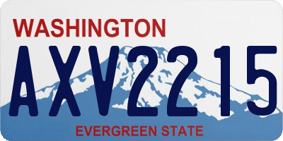 WA license plate AXV2215