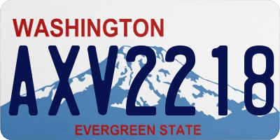 WA license plate AXV2218