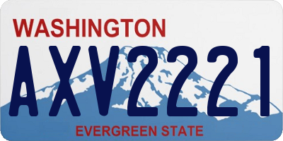 WA license plate AXV2221