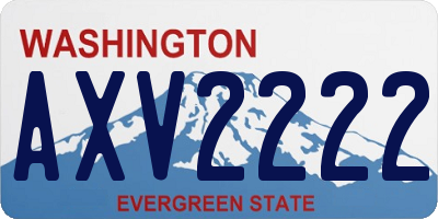 WA license plate AXV2222