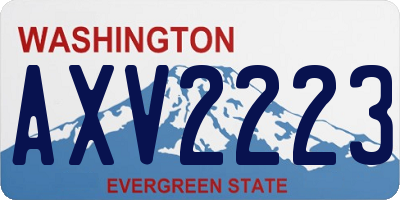 WA license plate AXV2223