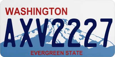 WA license plate AXV2227