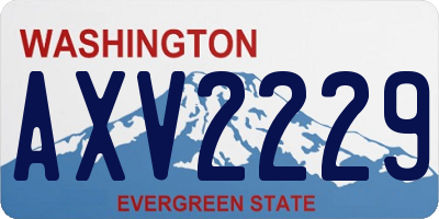 WA license plate AXV2229