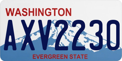 WA license plate AXV2230