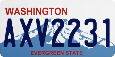 WA license plate AXV2231