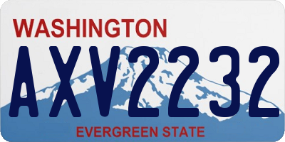 WA license plate AXV2232