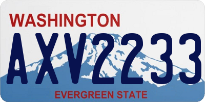 WA license plate AXV2233