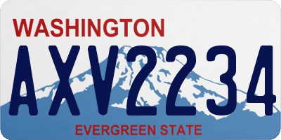 WA license plate AXV2234