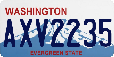 WA license plate AXV2235