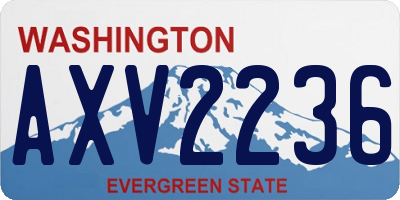 WA license plate AXV2236