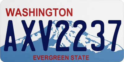 WA license plate AXV2237