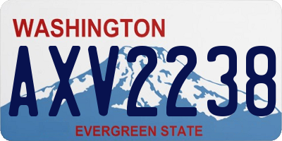 WA license plate AXV2238