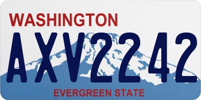 WA license plate AXV2242