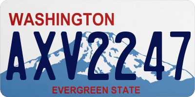 WA license plate AXV2247