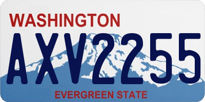 WA license plate AXV2255